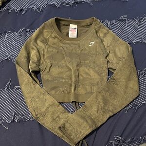Gymshark Green Long Sleeve Crop Top